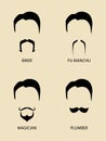 Simple graphic of men facial hair types Royalty Free Stock Photo