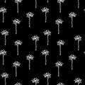 Simple graphic palm pattern on black background