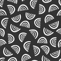 Simple graphic pattern. Seamless doodle black background.