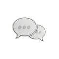 Two speech bubbles with dots representing conversation or communication isolated on white background Royalty Free Stock Photo