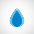 A simple graphic of a water droplet with two overlapping blue layers, creating a Royalty Free Stock Photo
