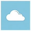 Cloud has a rounded shape with smooth curves, creating a stylized and Royalty Free Stock Photo