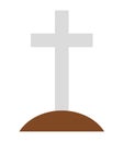 Simple grave icon. Gravestone vector illustration isolated on white