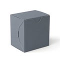 Simple gray cardboard box with flap Royalty Free Stock Photo