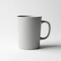 A simple gray ceramic mug with a handle isolated on white background Royalty Free Stock Photo