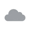 A simple gray cloud icon against a white background, featuring a rounded, symmetric Royalty Free Stock Photo