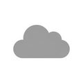 Simple gray cloud icon on a white background. The cloud has a soft, rounded shape, Royalty Free Stock Photo