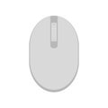 A simple gray computer mouse in the shape of an oval, with two keys and a wheel. Flat vector illustrations