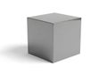 A simple gray cuboid box stands isolated on a clean white background with subtle shadow Royalty Free Stock Photo