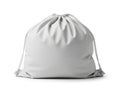Simple gray drawstring bag Royalty Free Stock Photo