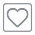 Simple Gray Heart Icon Inside a Square Frame on White Background Royalty Free Stock Photo