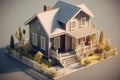 Simple gray house. Generate Ai Royalty Free Stock Photo