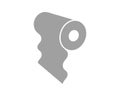 Simple gray icon of a roll of paper unwinding, suggesting concepts like process, continuity, or unfolding Royalty Free Stock Photo