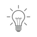Simple gray lightbulb icon representing a brilliant idea concept and innovation Royalty Free Stock Photo