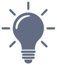 Simple gray lightbulb icon symbolizing a new idea, solution, or creative insight Royalty Free Stock Photo