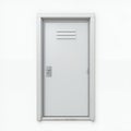 Simple Gray Metal Door on White Wall Royalty Free Stock Photo