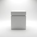 A simple gray rectangular box with a lid isolated on white background Royalty Free Stock Photo