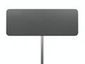 Simple gray rectangular sign on a pole, isolated against a white background Royalty Free Stock Photo