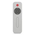 Simple Gray Remote Control with Red Power Button and Navigation Pad on White Background Royalty Free Stock Photo