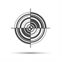 Simple gray vector pictogram in the shape of a target