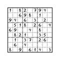 Simple greater than sudoku game vector illustration