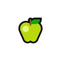 Simple Green Apple Icon Illustration Royalty Free Stock Photo