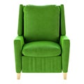 Simple green armchair isolated. Front view. 3d illustration. Royalty Free Stock Photo