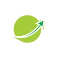Simple green arrow earth logo vector