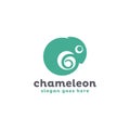 Simple Green Chameleon logo icon vector template