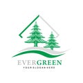 Simple Green Evergreen Pine Christmas Tree Logo