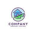 Simple Green House Logo Royalty Free Stock Photo