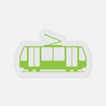 Simple green icon - tram, streetcar