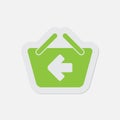 Simple green icon - shopping basket back