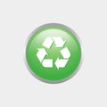 Simple Green Recycle Glossy Icon Royalty Free Stock Photo