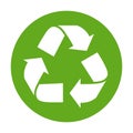 Simple green recycling symbol button Royalty Free Stock Photo