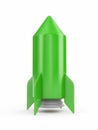 Simple green rocket on white background