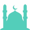 Green Silhouette Ramadhan Mosque Vector