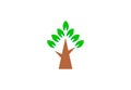 Simple green tree. Vector Logo Symbol