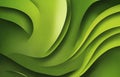 Simple green wavy background, vibrant art illustration 3D backgrounds. Royalty Free Stock Photo