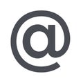 Simple Grey At Symbol Icon for Email Address and Internet Communication Technology Design Royalty Free Stock Photo