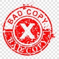 Simple Grungy Vector Circle Red Rubber Stamp, Bad Copy at transparent effect background Royalty Free Stock Photo