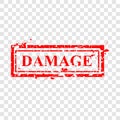 Simple Grungy Vector Red Rubber Stamp, Damage at transparent effect background Royalty Free Stock Photo