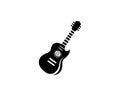 Simple Guitar Silhouette Logo Design