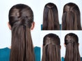 Simple hairstyle tutorial Royalty Free Stock Photo