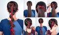 Simple hairstyle tutorial Royalty Free Stock Photo