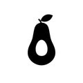 Simple half of avocado silhouette icon