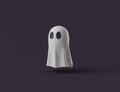 Simple halloween cartoon ghost 3d render illustartion.