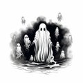 Simple Halloween Ghost Drawing