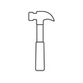 Simple Hammer equipment outline style icon isolated by white color Royalty Free Stock Photo