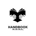 SIMPLE HAND BOOK MINIMAL VECTOR ILLUSTRATION LOGO ICON DESIGN